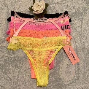 Juicy Couture 5-PK  Thong Panties - Sz L